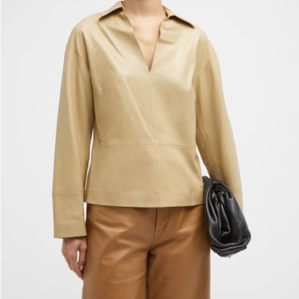 BNWT Vince Tan Leather Top for Women
